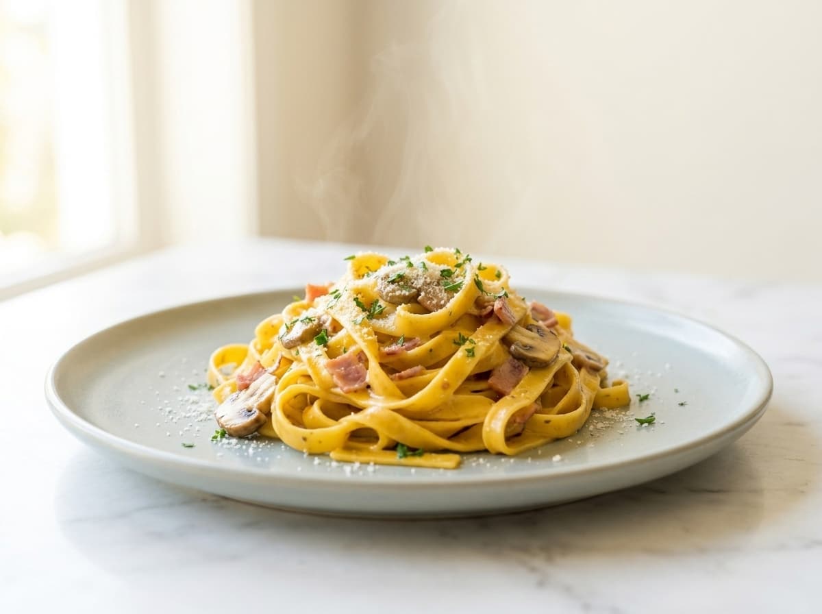 Frische Tagliatelle in Rahmsauce der Happiness Food & Drink Küche